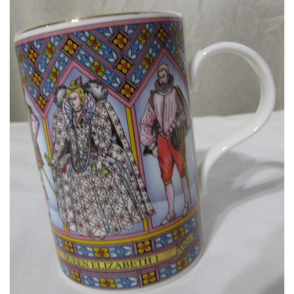 James Sadler Vintage coffee tea mug Queen Elizabeth King Henry royalty